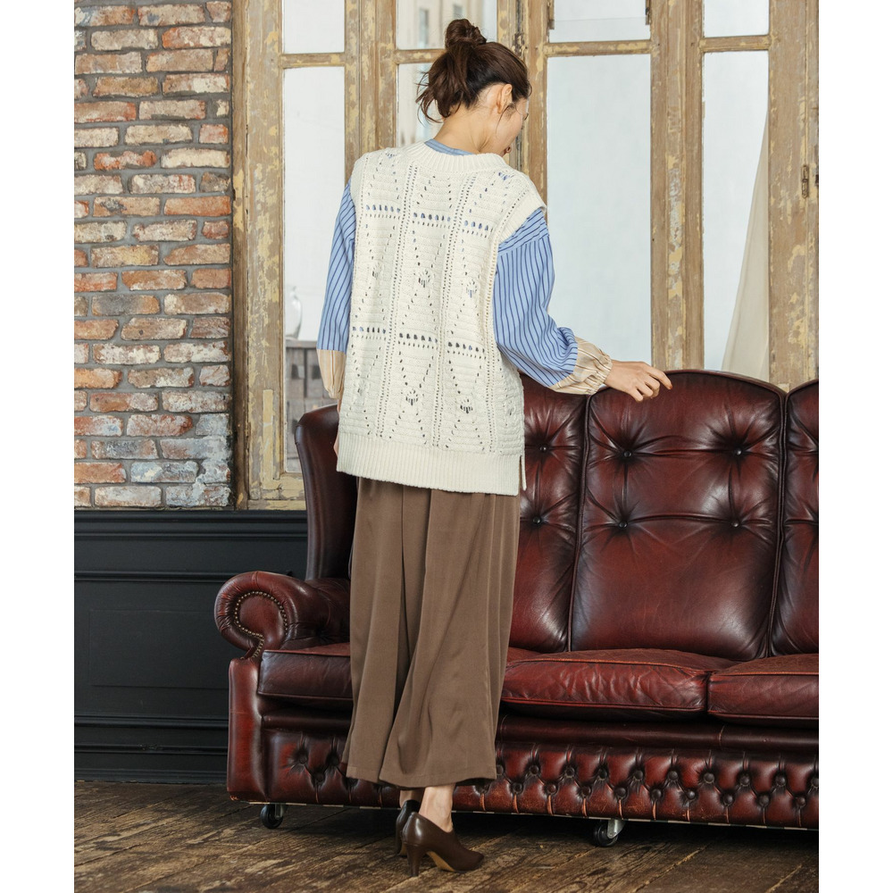 21号(6L~) レース柄透かし編みベスト15