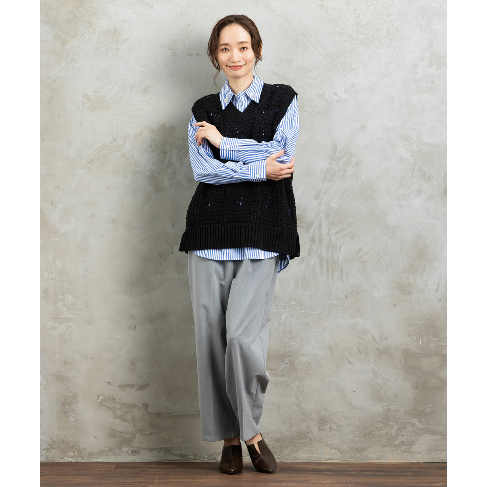 21号(6L~) レース柄透かし編みベスト4