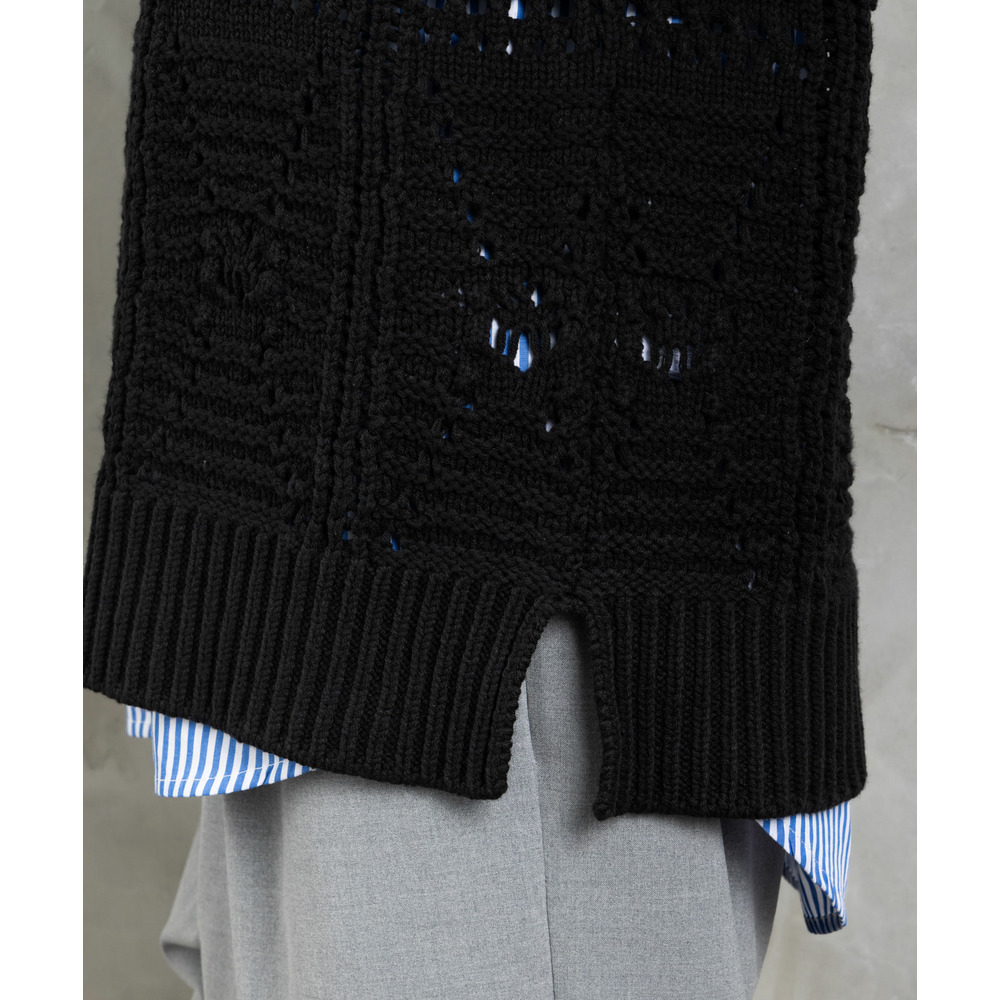 21号(6L~) レース柄透かし編みベスト9