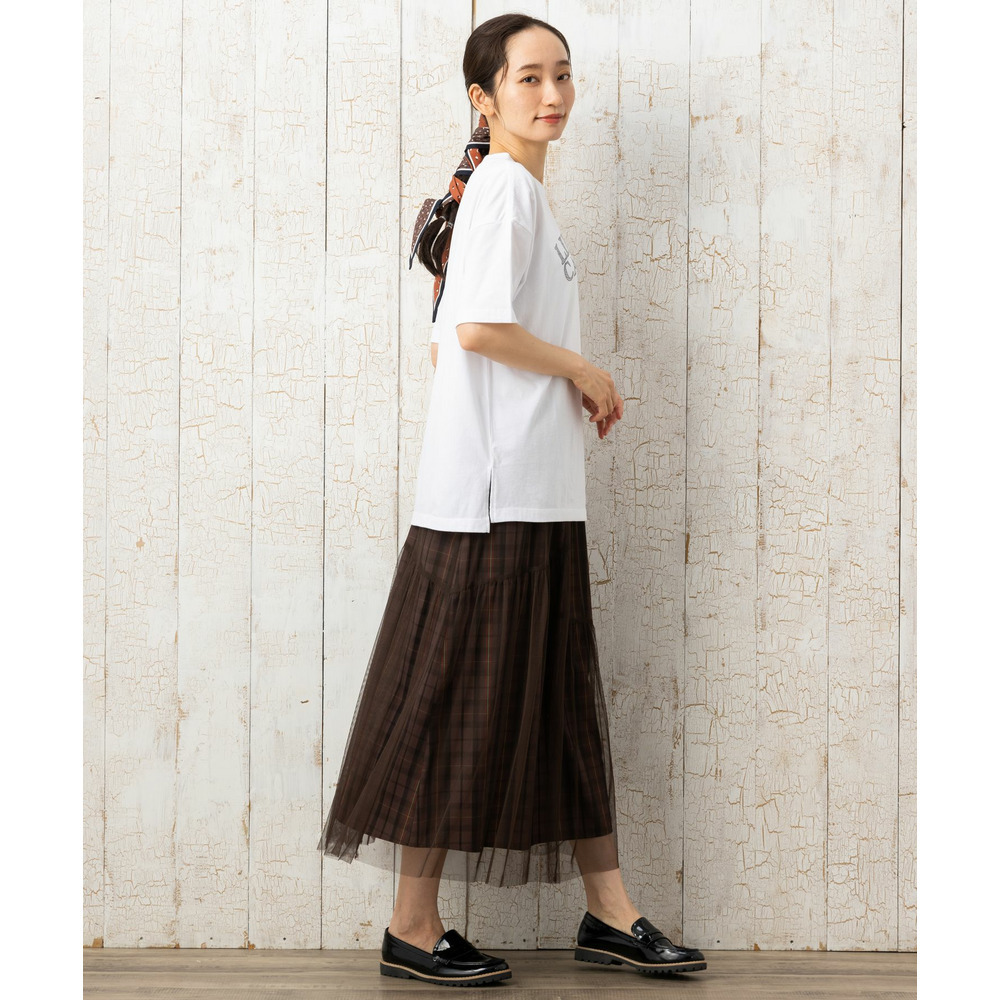 21号(6L~) チェック×チュールレイヤードスカート10