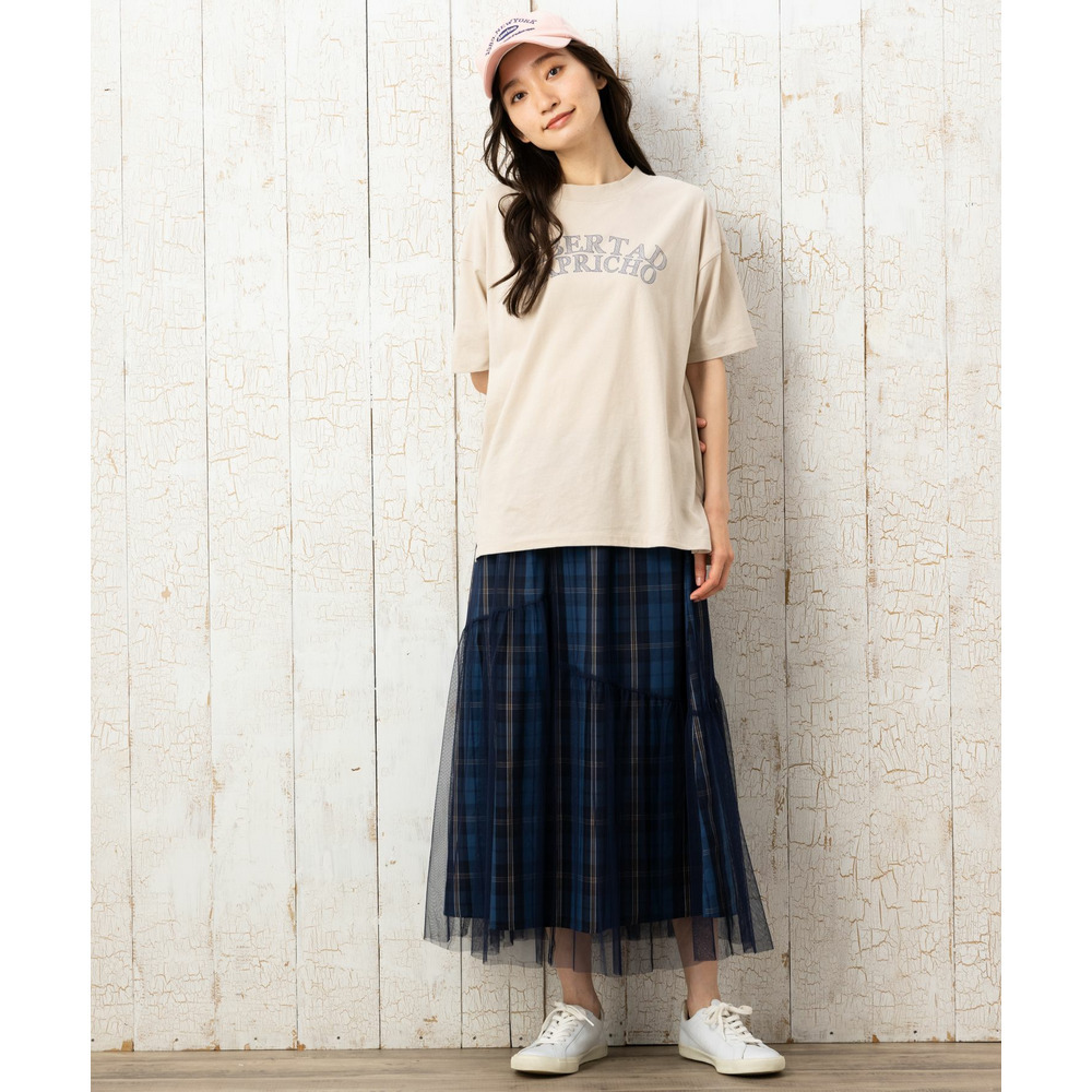 21号(6L~) チェック×チュールレイヤードスカート11