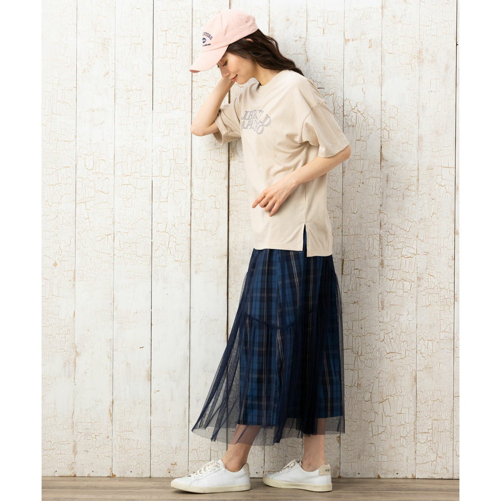 21号(6L~) チェック×チュールレイヤードスカート13