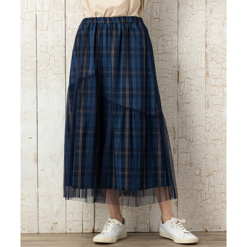 21号(6L~) チェック×チュールレイヤードスカート15