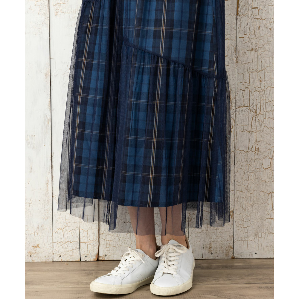 21号(6L~) チェック×チュールレイヤードスカート19