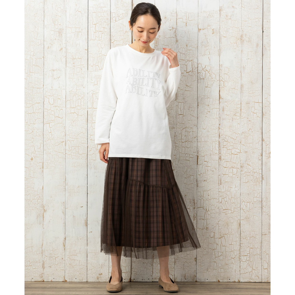 21号(6L~) チェック×チュールレイヤードスカート6