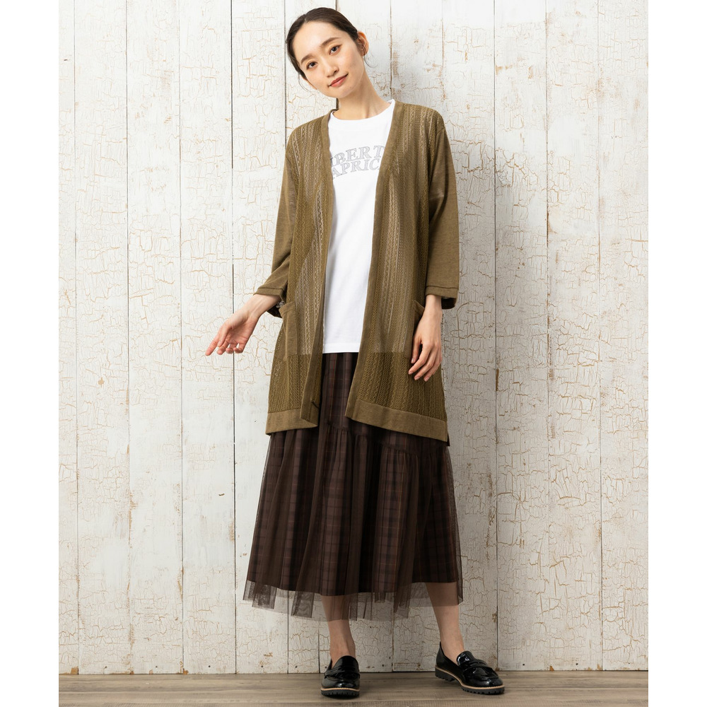 21号(6L~) チェック×チュールレイヤードスカート9