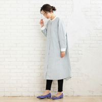 【sabstreet bis】【web限定】【大きいサイズ】 15号(3L) イージーケアテントラインシャツワンピース