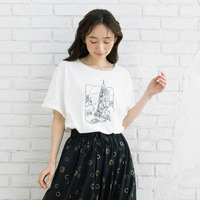 【大きいサイズ】 15号(3L) ランドスケープエンブロイダリーTシャツ