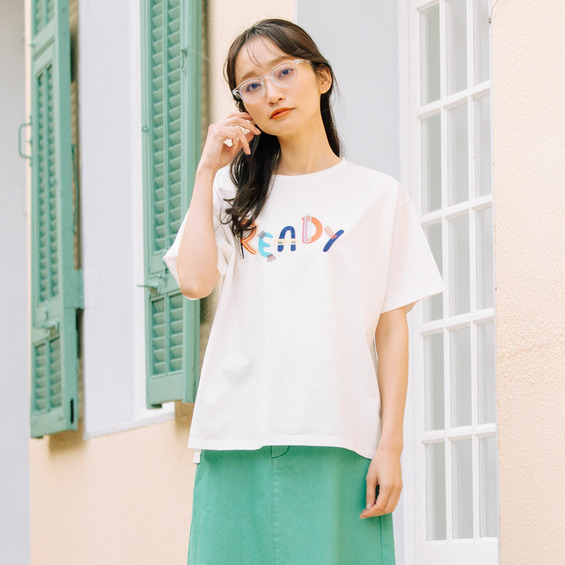 【大きいサイズ】 15号(3L) クラフトエンブロイダリーロゴワイドTシャツ【アリノマ/Alinoma】 【大きいサイズ】 15号(3L) クラフトエンブロイダリーロゴワイドTシャツ【アリノマ/Alinoma】