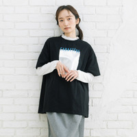 【web限定】 15号(3L) 箔×カラーロゴプリントオーバーTシャツ