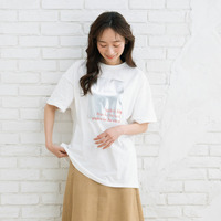 【sabstreet bis】【web限定】【大きいサイズ】 15号(3L) 箔×カラーロゴプリントオーバーTシャツ