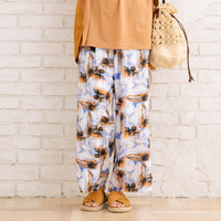 【sabstreet bis】【web限定】15号(3L) 総柄プリントイージーパンツ