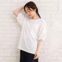 【sabstreet bis】【web限定】15号(3L) レースバルーンスリーブカットソー