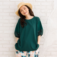 【sabstreet bis】【web限定】15号(3L) レースバルーンスリーブカットソー
