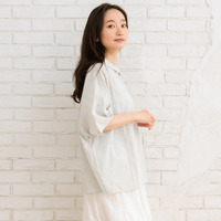 【sabstreet bis】【web限定】15号(3L) ピンストライプボクシーシャツ
