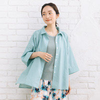【sabstreet bis】【web限定】15号(3L) 【接触冷感】スキッパーゆるシャツ