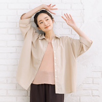 【sabstreet bis】【web限定】15号(3L) 【接触冷感】スキッパーゆるシャツ