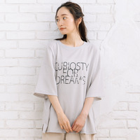 【sabstreet bis】【web限定】15号(3L) 6分袖ロゴカットソー