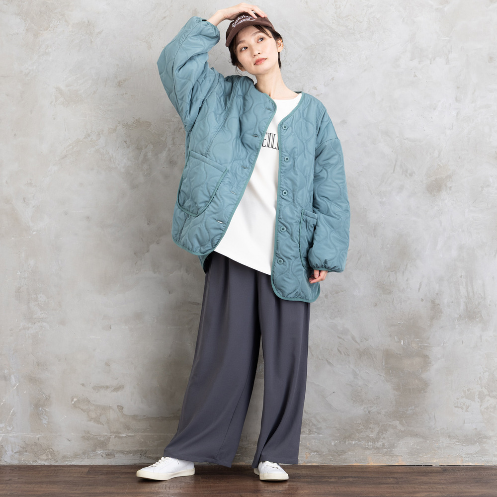 【sabstreet bis】【web限定】15号(3L) 【COOL・UV・防シワ】ライトジョーゼットタックパンツ13