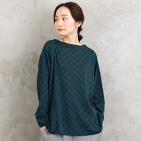 バイアスチェックモックネックインナー