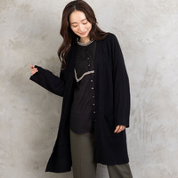 着流しリブロングカーディガン