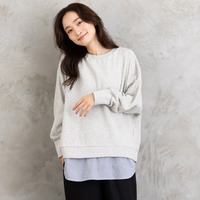【sabstreet bis】【web限定】シャツレイヤードスウェット