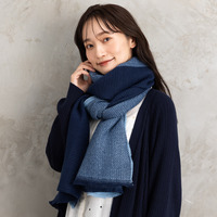 カラーブロッキングプリーツストール