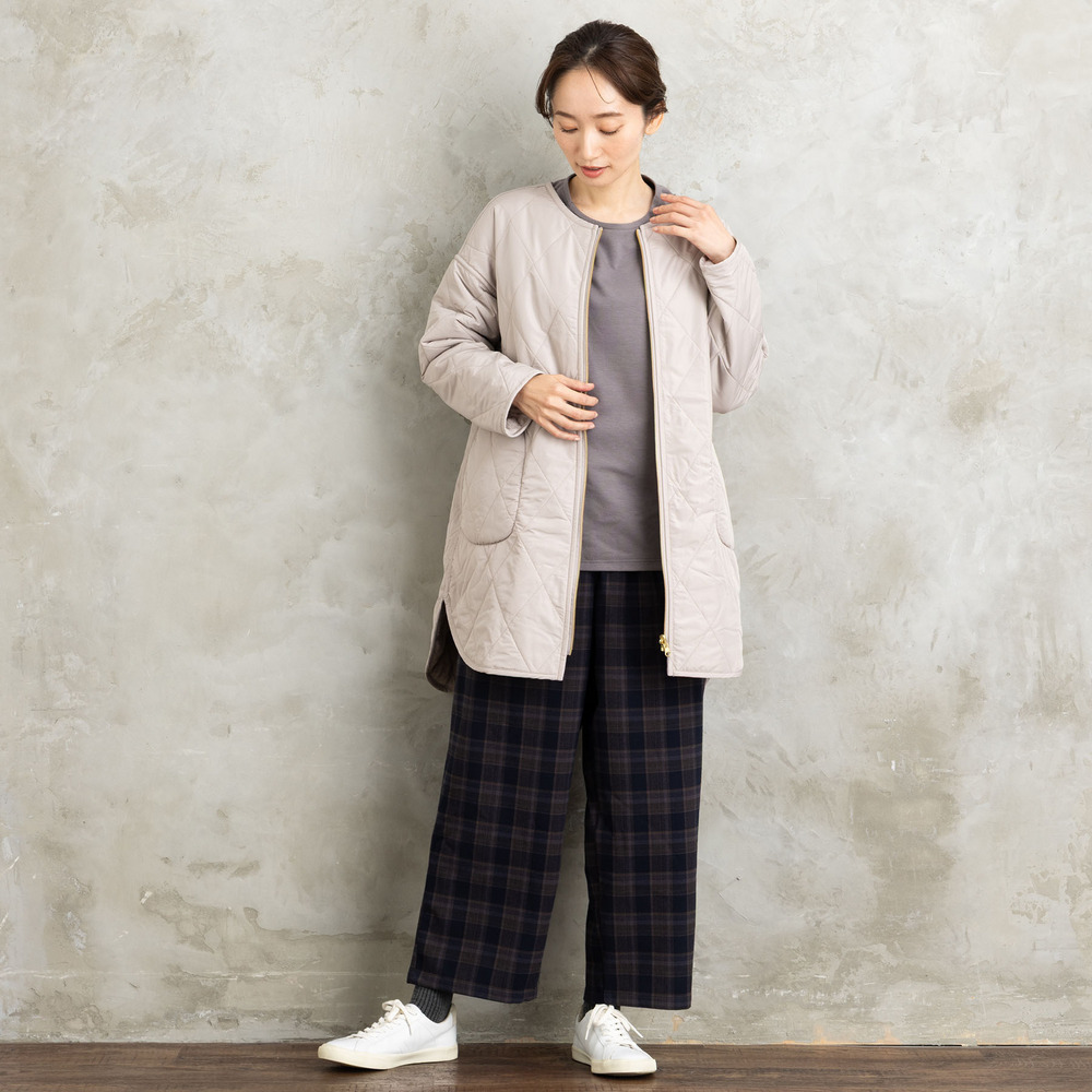 ファー×キルティングリバーシブルコート14