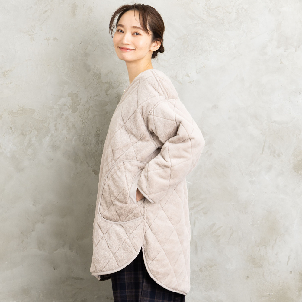 ファー×キルティングリバーシブルコート24