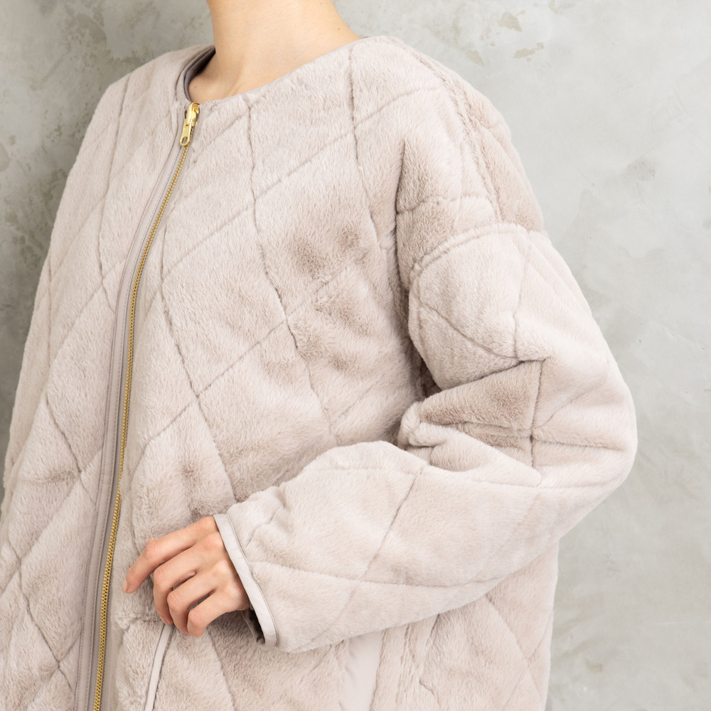 ファー×キルティングリバーシブルコート27