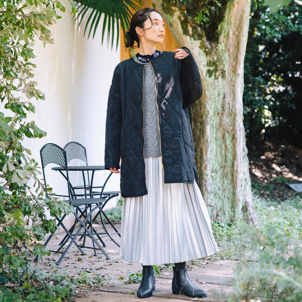 ファー×キルティングリバーシブルコート3