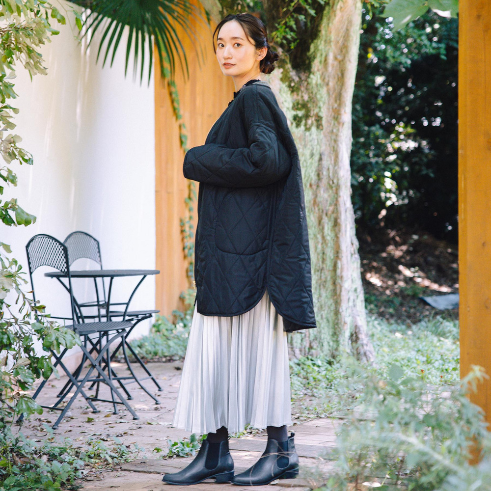 ファー×キルティングリバーシブルコート4