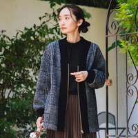 イタリアンエアリーリブデザインジップブルゾン