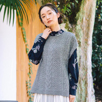 [MADE IN JAPAN]ケーブル柄ニットベスト