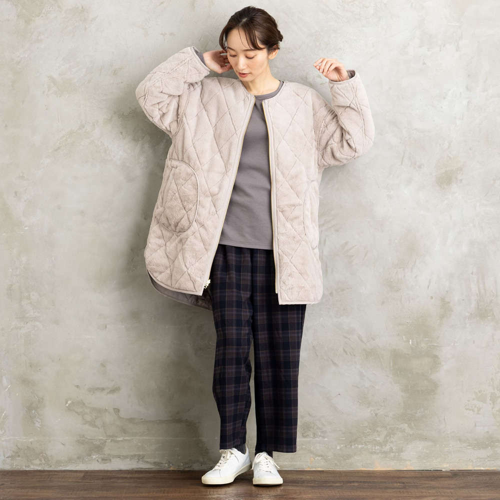 両面起毛セミワイドパンツ16