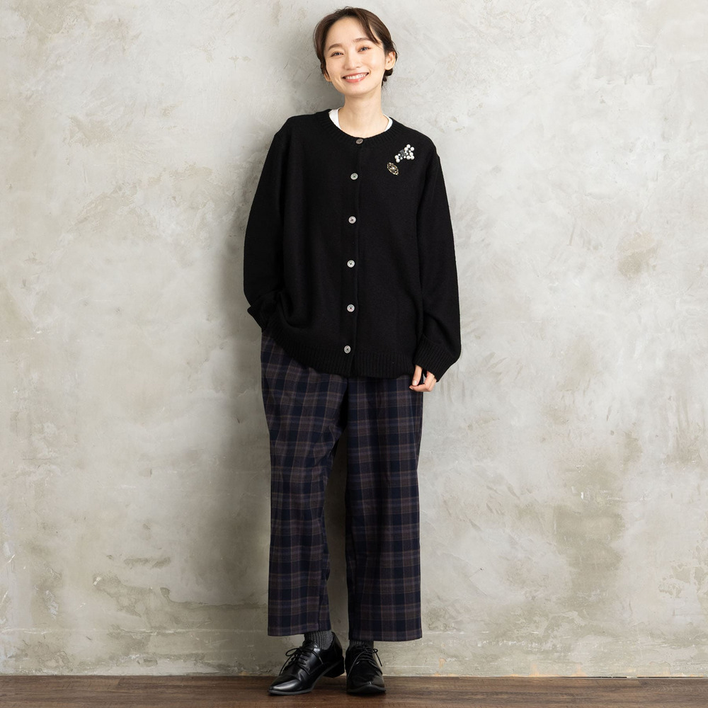 両面起毛セミワイドパンツ18