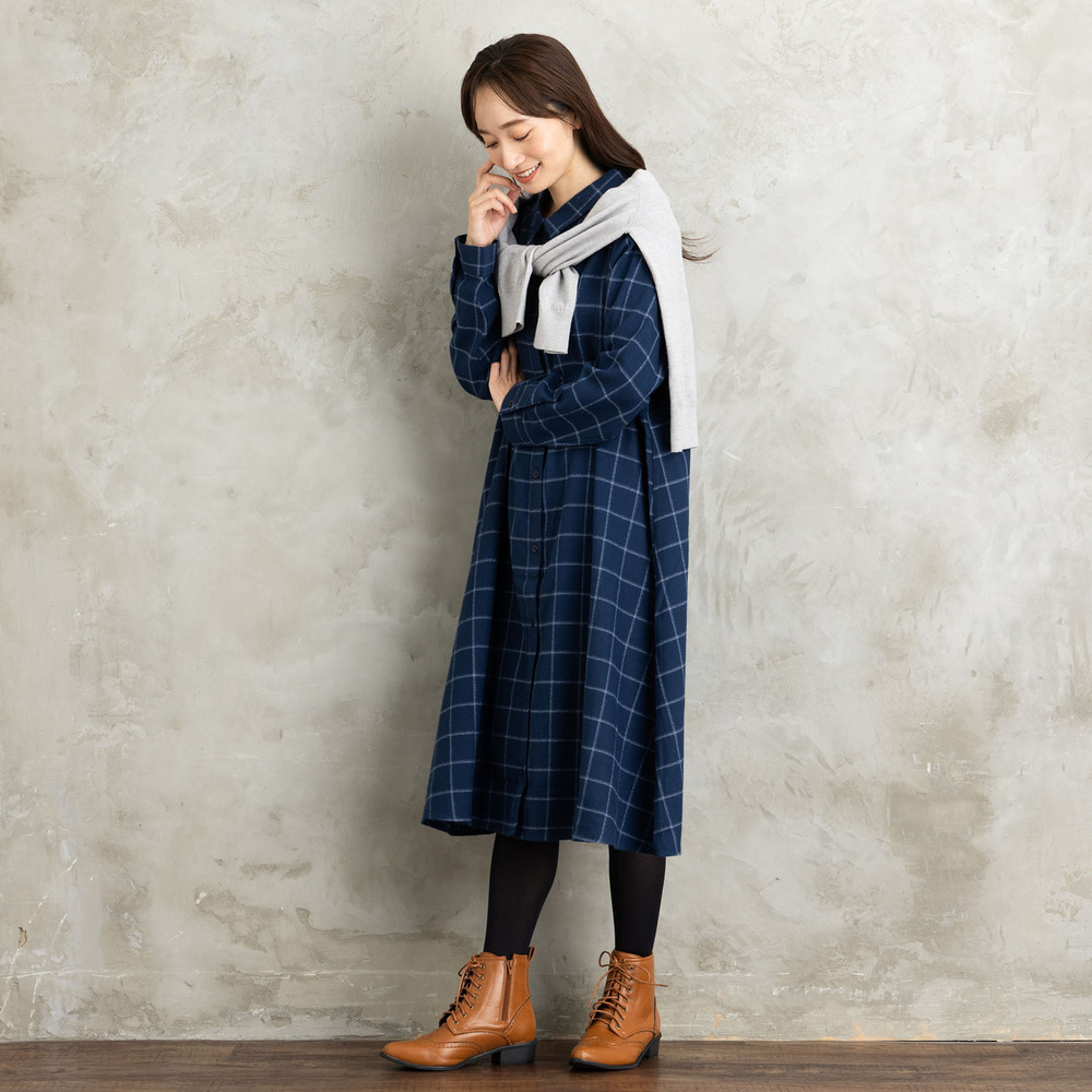 【sabstreet bis】【web限定】 起毛シャツワンピース2