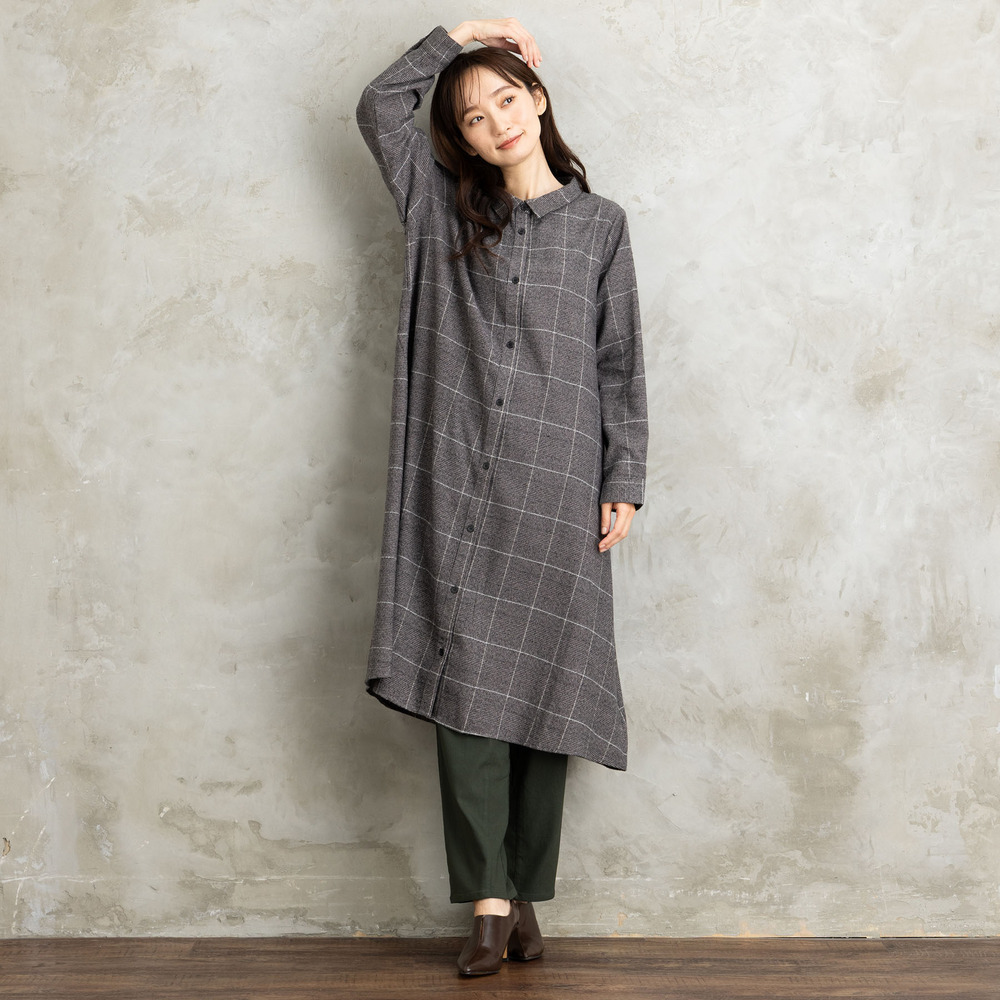 【sabstreet bis】【web限定】 起毛シャツワンピース1