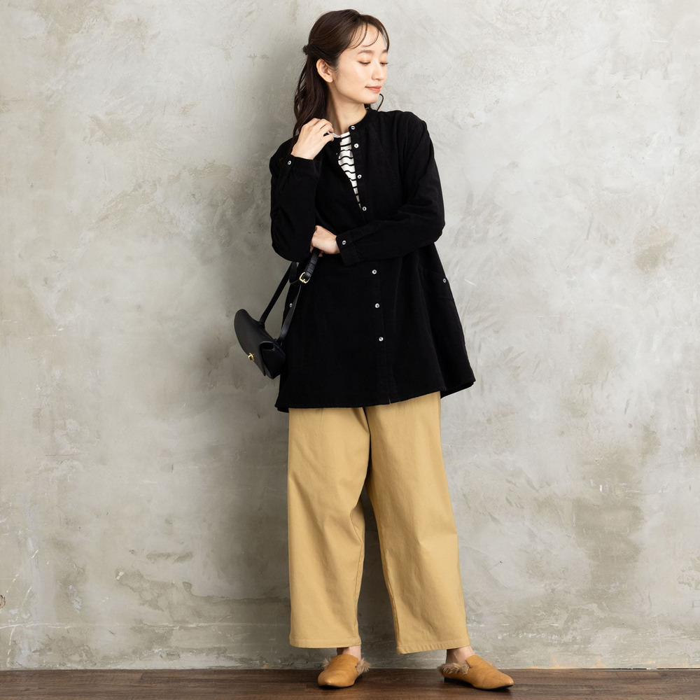 【吸湿・発熱】裏起毛モックネックインナーカットソー11