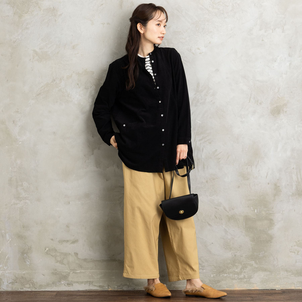 【吸湿・発熱】裏起毛モックネックインナーカットソー12