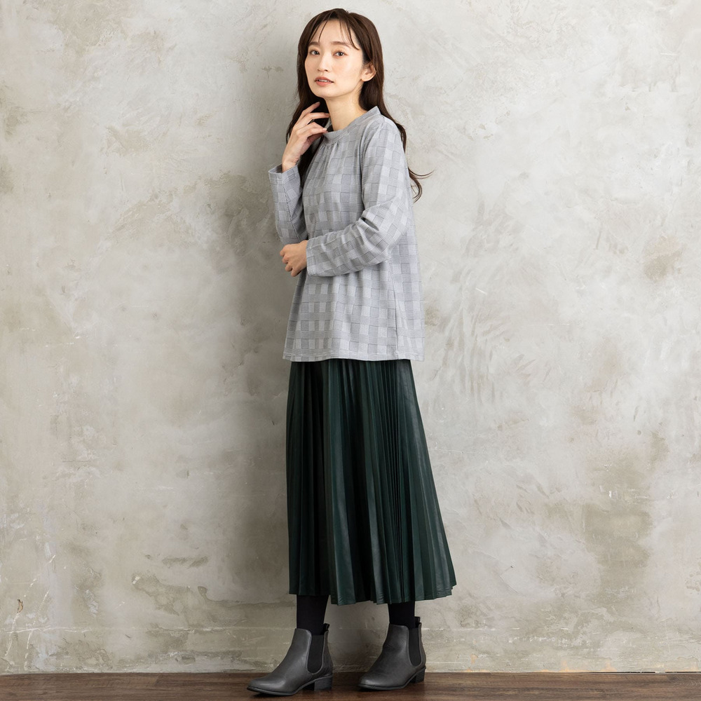 【吸湿・発熱】裏起毛モックネックインナーカットソー15