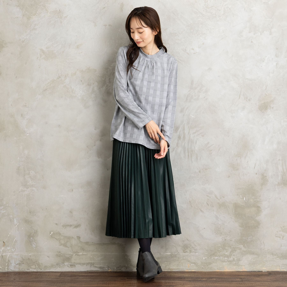 【吸湿・発熱】裏起毛モックネックインナーカットソー16