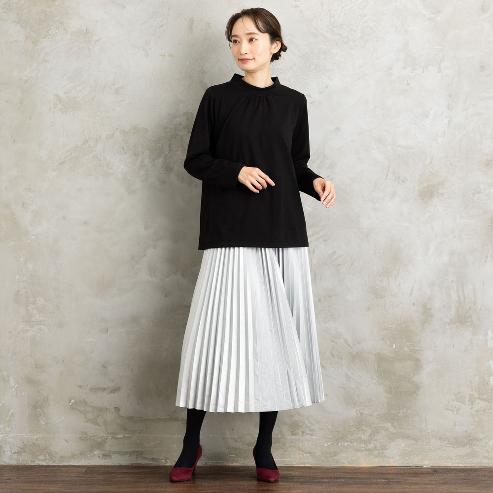 【吸湿・発熱】裏起毛モックネックインナーカットソー5