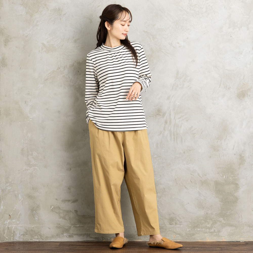 【吸湿・発熱】裏起毛モックネックインナーカットソー9