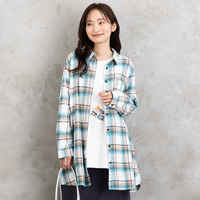 【吸湿・発熱】ソフトサーモ起毛チェックシャツチュニック