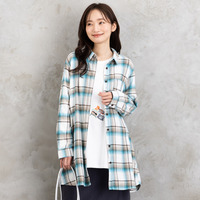 【吸湿・発熱】ソフトサーモ起毛チェックシャツチュニック