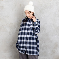 【吸湿・発熱】ソフトサーモ起毛チェックシャツチュニック