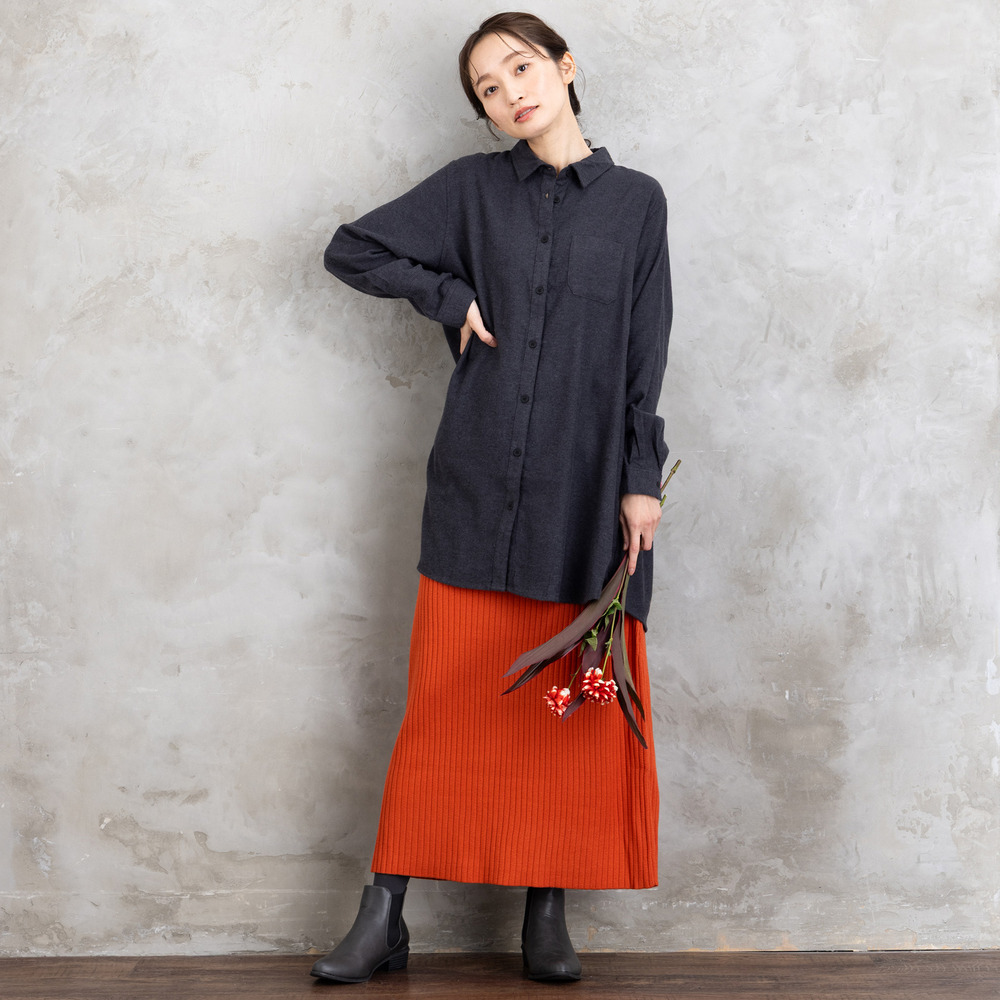 【吸湿・発熱】ソフトサーモ起毛チェックシャツチュニック10