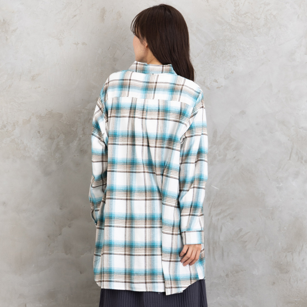 【吸湿・発熱】ソフトサーモ起毛チェックシャツチュニック13