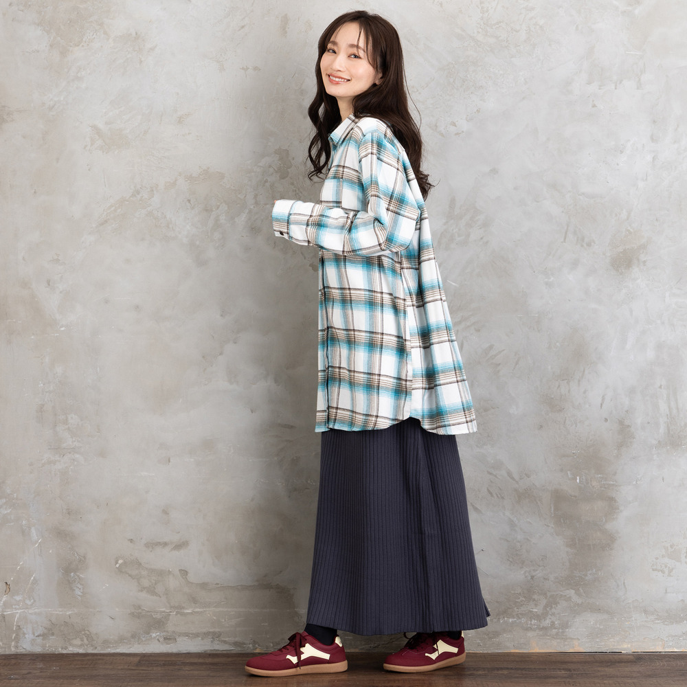 【吸湿・発熱】ソフトサーモ起毛チェックシャツチュニック4